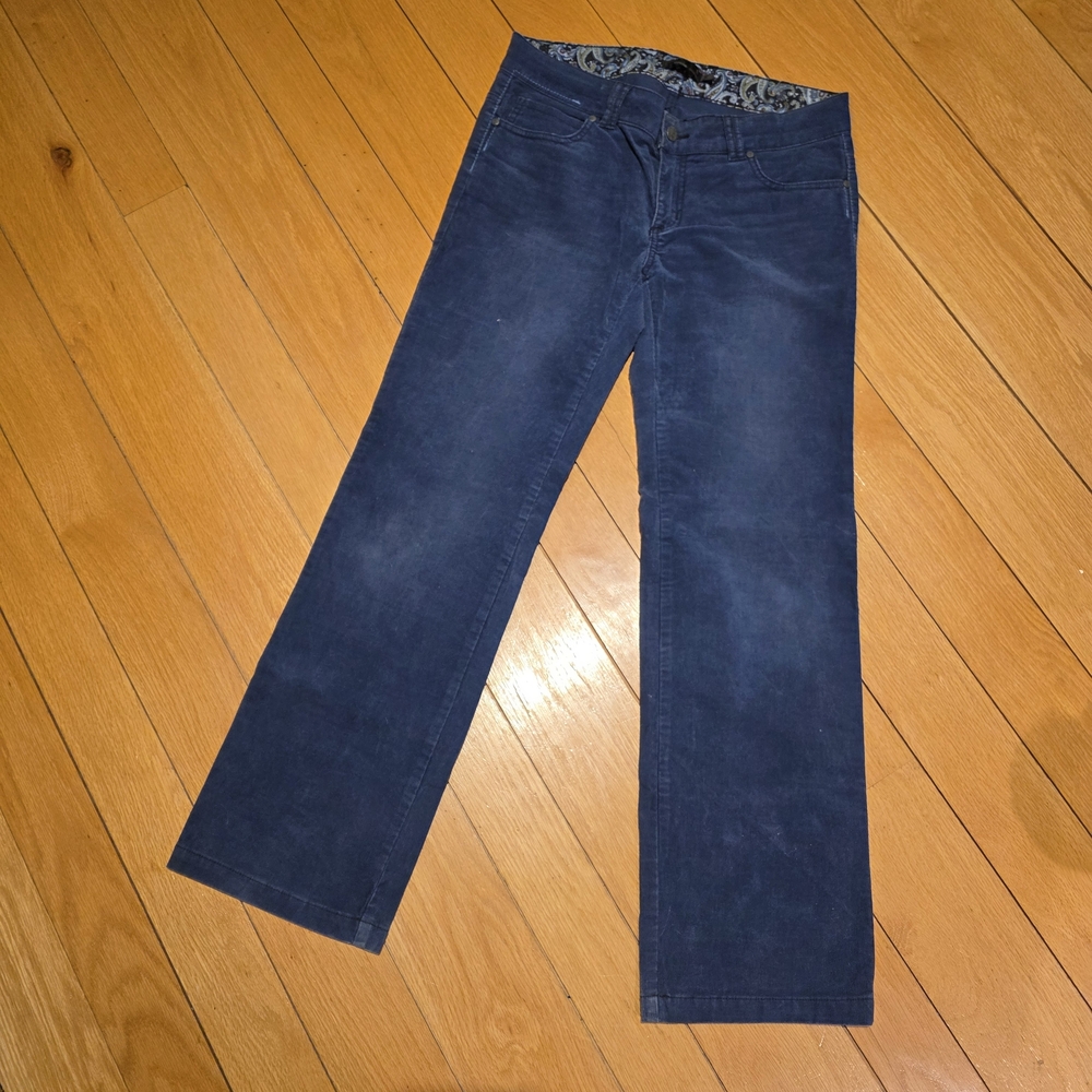 Prana Women's Navy Corduroy Straight-Leg Pants